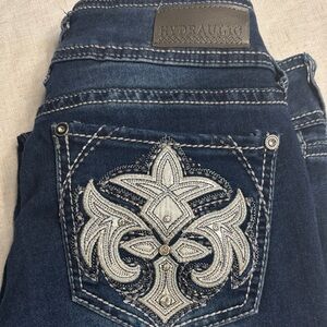 Hydraulic Women's Dark Blue Embroidered Boot Cut Jeans